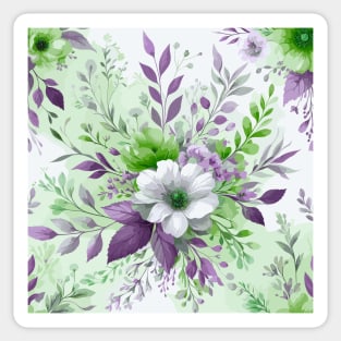 White Purple Spring Flowers Sticker